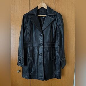 a.n.a Women's Black Leather Jacket
